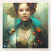 Rococo Future Sci-Fi Fantasy Glazen Onderzetter (Voorkant)