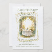 Rococo Garden Frame Galentine Brunch Soft Florals Kaart (Voorkant)