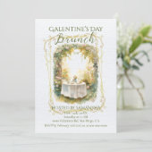 Rococo Garden Frame Galentine Brunch Soft Florals Kaart (Staand voorkant)