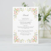 Rococo Garden Ornate Floral Wedding QR Details Informatiekaartje (Staand voorkant)