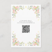 Rococo Garden Ornate Floral Wedding QR Details Informatiekaartje (Achterkant)