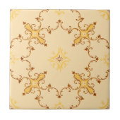 Rococo geïnspireerd bladrolpatroon tegeltje (Voorkant)