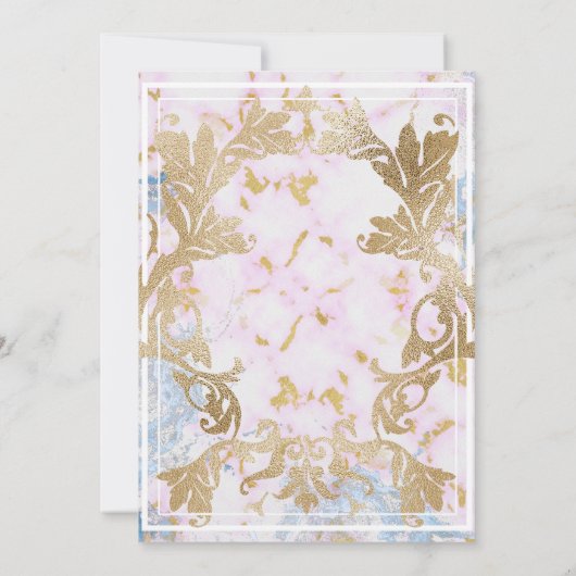 Rococo Gold filigraan bruids douche uitnodiging (Achterkant)