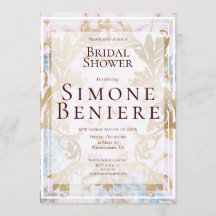 Rococo Gold filigraan bruids douche uitnodiging