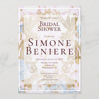 Rococo Gold filigraan bruids douche uitnodiging