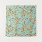 Rococo-golden elementen naadloos patroon. Goudteks Wandkleed (Voorkant (horizontaal))