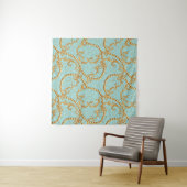 Rococo-golden elementen naadloos patroon. Goudteks Wandkleed (In Situ (horizontaal))