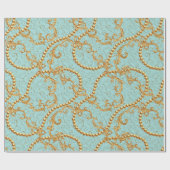 Rococo golden elements seamless pattern. Gold text Cadeaupapier (Vlak)