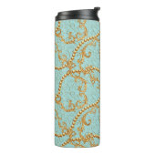 Rococo golden elements seamless pattern. Gold text Thermosbeker (Gedraaid links)
