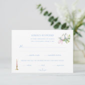 Rococo handgeschilderd huwelijk RSVP kaartje (Staand voorkant)