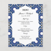 Rococo Indigo Beauely Blue Wedding Menu (Voorkant)