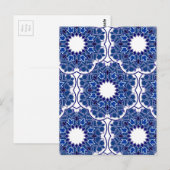 Rococo Indigo Beauful Briefkaart (Voorkant / Achterkant)