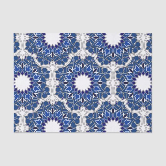 Rococo Indigo Beauful Tissuepapier (Voorkant)