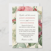 Rococo Inspo  botanische bloemen bruiloft Kaart (Voorkant)