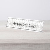 rococo-kantnaamplaat bureau naambordje (Voorkant)