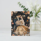 Rococo Koppel Romantische Trouw Verlovingsgelukwen Briefkaart (Staand voorkant)