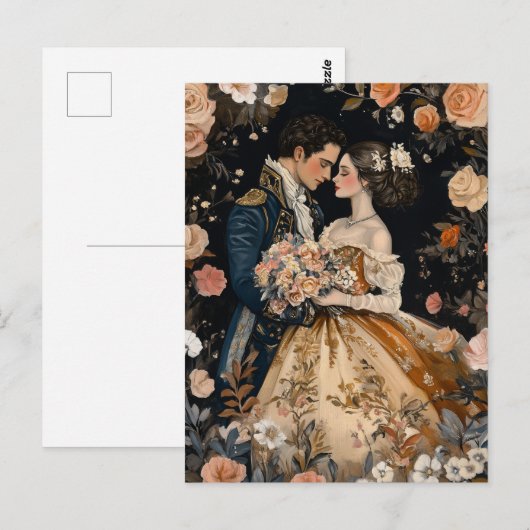 Rococo Koppel Romantische Trouw Verlovingsgelukwen Briefkaart (Voorkant / Achterkant)