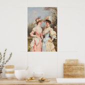 Rococo-kunstprint meerwandeling picknick, vintage  poster (Keuken)