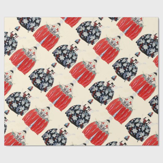 ROCOCO LADIES ART DECO MODE COSTUME DESIGNER CADEAUPAPIER (Vlak)