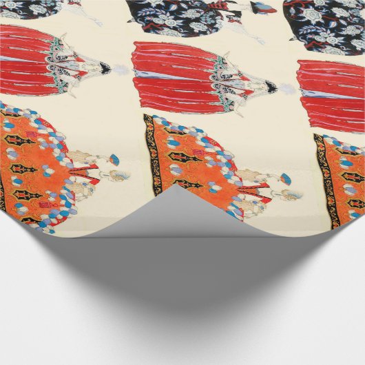 ROCOCO LADIES ART DECO MODE COSTUME ONTWERP CADEAUPAPIER (Hoek)