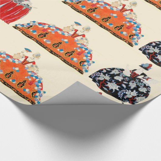 ROCOCO LADIES ART DECO MODE COSTUME ONTWERP CADEAUPAPIER (Hoek)