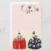 ROCOCO LADIES BEAUTY, MODE COSTUME DECO MONOGRAM BRIEFPAPIER (Voorkant / Achterkant)