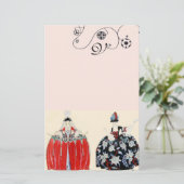 ROCOCO LADIES BEAUTY, MODE COSTUME DECO MONOGRAM BRIEFPAPIER (Staand voorkant)