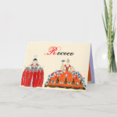 ROCOCO LADIES MODE KOSTUME ONTWERPMONOGRAM NOTITIEKAARTJE (Voorkant)