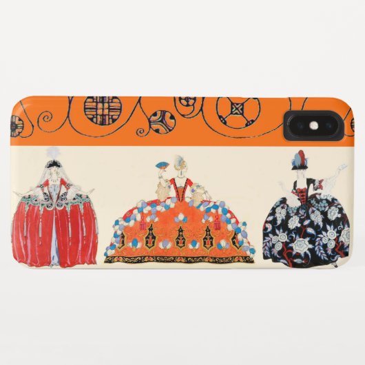 ROCOCO LADY ART DECO BEAUTY MODE COSTUME ONTWERP Case-Mate iPhone CASE (Achterkant (horizontaal))