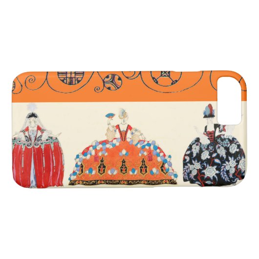 ROCOCO LADY ART DECO BEAUTY MODE COSTUME ONTWERP Case-Mate iPhone CASE (Achterkant (Horizontaal))