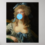 Rococo Lady met Bubblegum Altered Art Print (Voorkant)