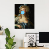 Rococo Lady met Bubblegum Altered Art Print (Thuiskantoor)