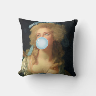Rococo Lady met Bubblegum veranderde  kunst Kussen