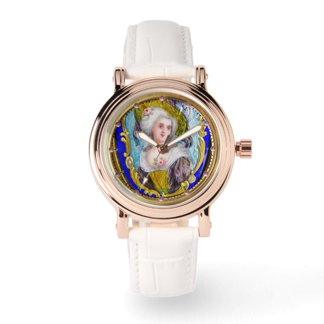 ROCOCO LADY MET PINKROSES HORLOGE (Voorkant)