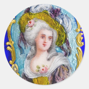 ROCOCO LADY MET PINKROSES RONDE STICKER