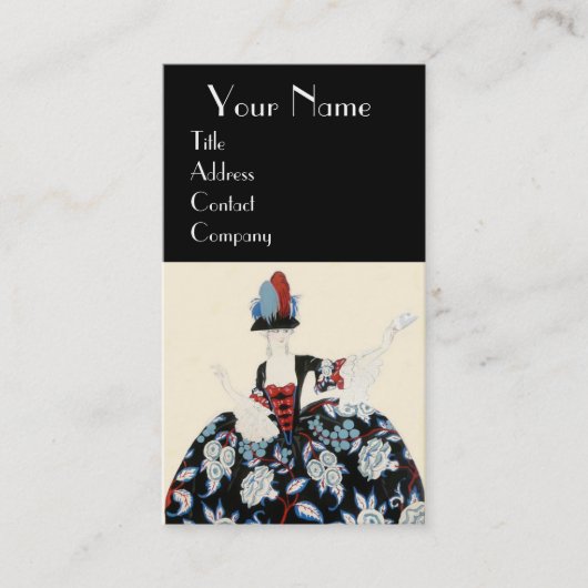 ROCOCO LADY MODE COSTUME DESIGNER MAKEUP ARTIST VISITEKAARTJE (Voorkant)