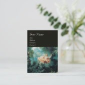 ROCOCO LADY ON SWING MONOGRAM Groen Roze Zwart Visitekaartje (Staand voorkant)