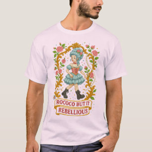 Rococo, maar maak het "opstandig" gestikt esthetis t-shirt