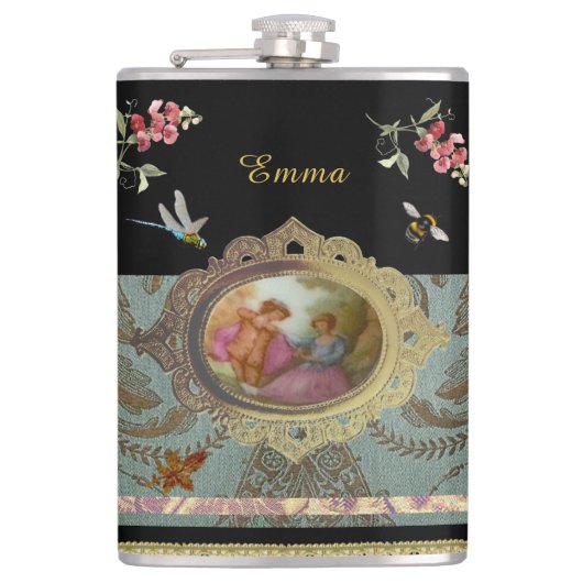 Rococo Magische Tuinfles Heupfles (Voorkant)