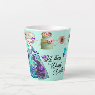 Rococo Marie Antoinette laat hen koffie Drinken Latte Mok