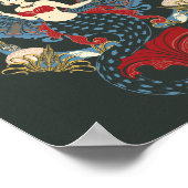 Rococo mermaid art nouveau card poster (Hoek)