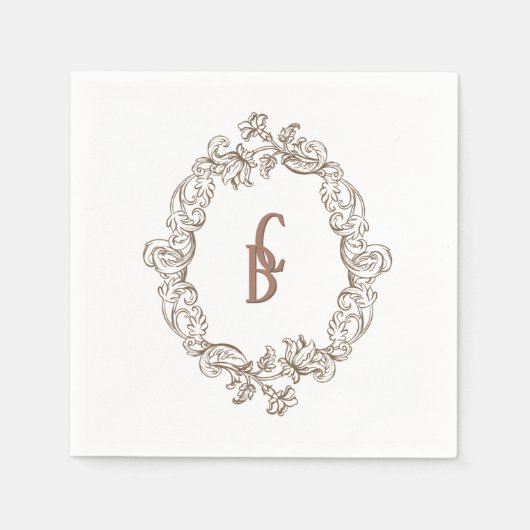 Rococo Mocha Florentijnse monochrome muis Servet (Voorkant)