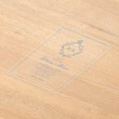 Rococo  Monogram Blauw Huwelijk Acryl Uitnodigingen (Laagn)