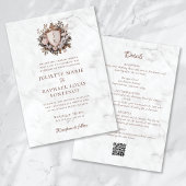 Rococo Monogram Crest All in One Wedding Kaart