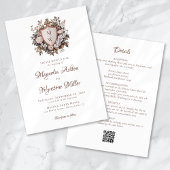 Rococo Monogram Crest All in One Wedding Kaart