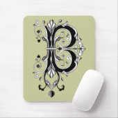 Rococo Monogram Letter B Muismat (Met muis)