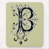 Rococo Monogram Letter B Muismat (Voorkant)
