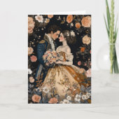 Rococo Paar Romantische bruiloft Verloving Congrat Kaart (Voorkant)