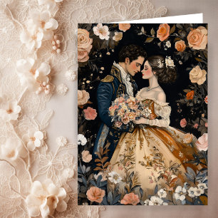 Rococo Paar Romantische bruiloft Verloving Congrat Kaart