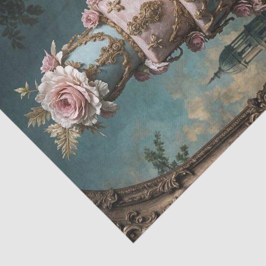 Rococo Parijse gelaagde cake 5 decoupage papier (Detail)
